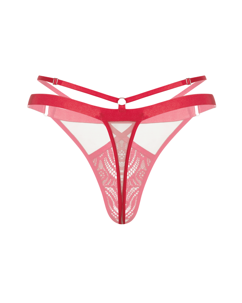 Panty tanga en encaje - DOMINICA ROJO